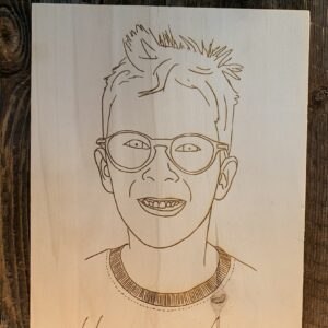 Lijntekening op plankje