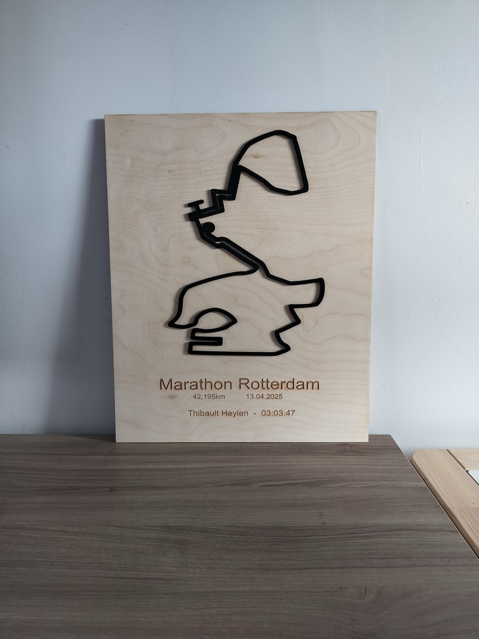 GPX-routekaart op hout